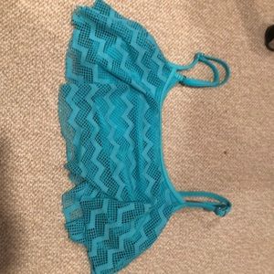 aqua chevron bikini top